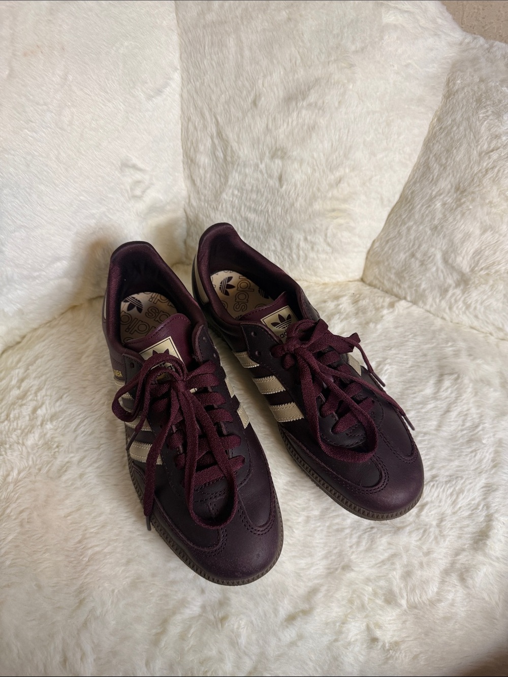 adidas Wmns Samba OG 'Maroon Off White Gum' cranberry dark red cherry sneakers